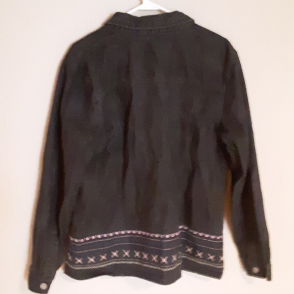 Denim&Co. Large denim embroidered coat womens nice - Picture 4 of 4